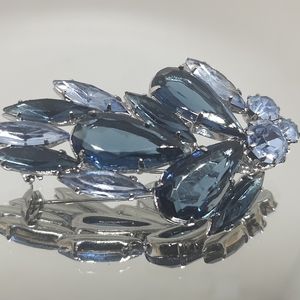 Blue Rhinestone Brooch
